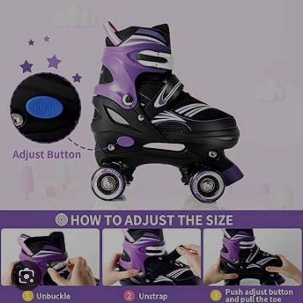 New in nox JeeFree Light up wheels inline skates! Grow 2-5 big kids adjustable‎